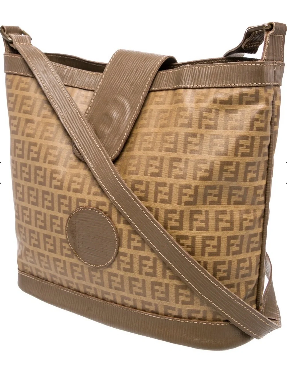 Fendi Tan Logo Monogram Crossbody Bag